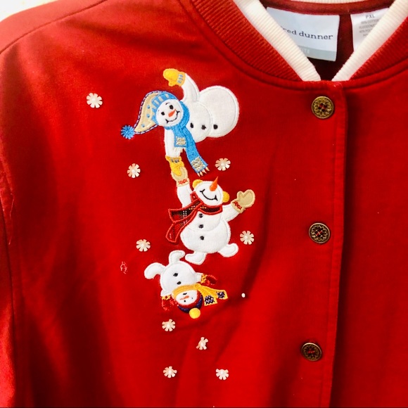 PXL Alfred Dunner Christmas Button Up Jacket - Picture 3 of 6